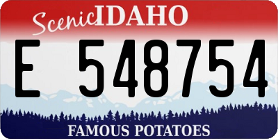 ID license plate E548754