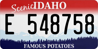 ID license plate E548758
