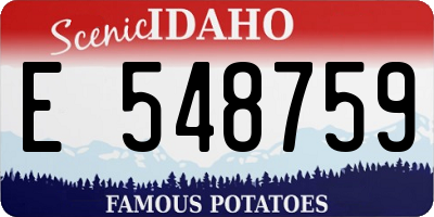 ID license plate E548759