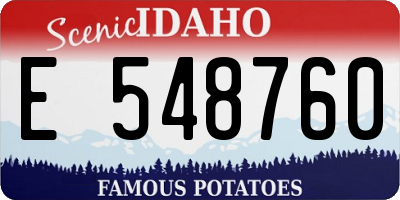 ID license plate E548760