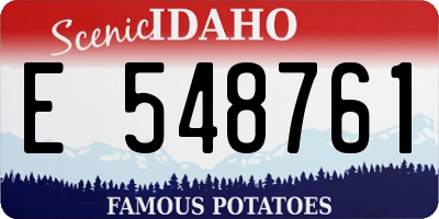 ID license plate E548761