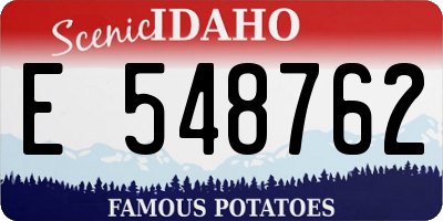 ID license plate E548762