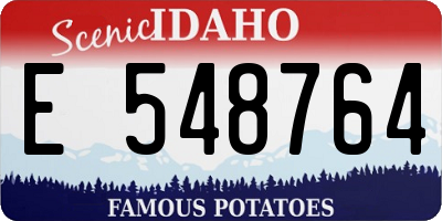 ID license plate E548764