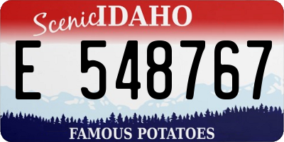 ID license plate E548767