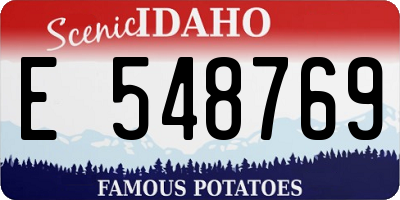 ID license plate E548769
