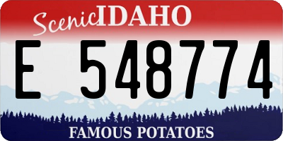 ID license plate E548774