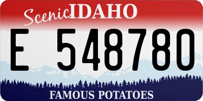 ID license plate E548780