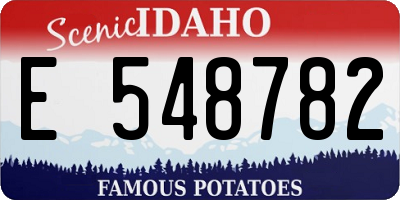 ID license plate E548782