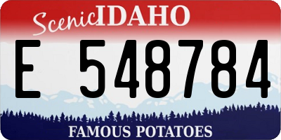 ID license plate E548784