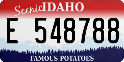 ID license plate E548788