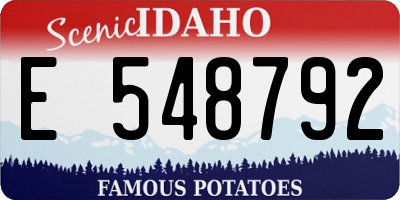 ID license plate E548792