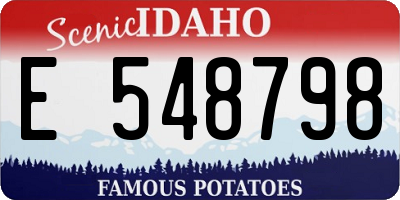 ID license plate E548798