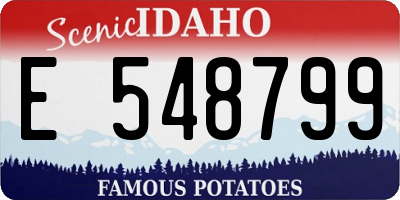 ID license plate E548799