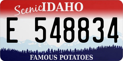 ID license plate E548834