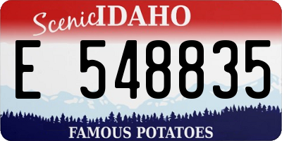 ID license plate E548835