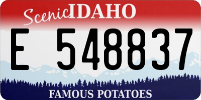 ID license plate E548837