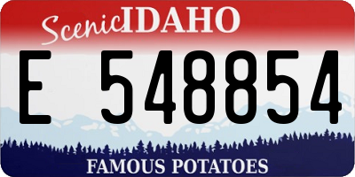 ID license plate E548854