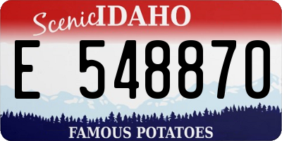 ID license plate E548870