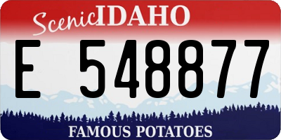 ID license plate E548877