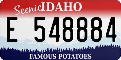 ID license plate E548884