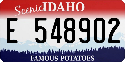 ID license plate E548902