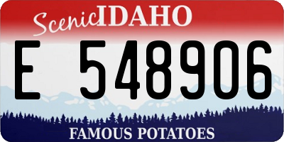 ID license plate E548906