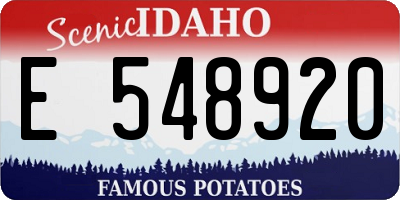 ID license plate E548920