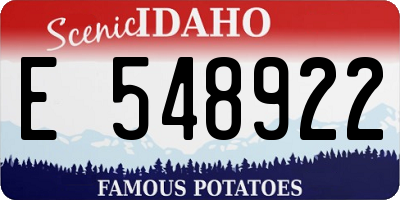 ID license plate E548922