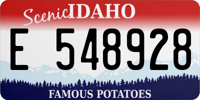 ID license plate E548928