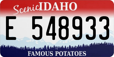 ID license plate E548933