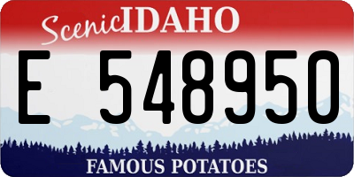 ID license plate E548950