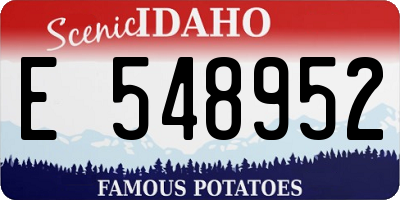 ID license plate E548952