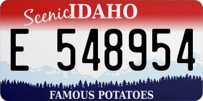 ID license plate E548954