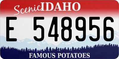 ID license plate E548956