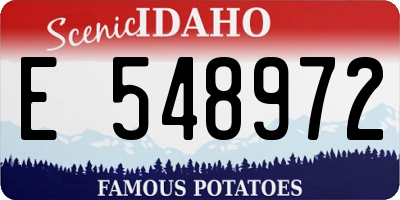 ID license plate E548972