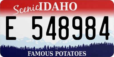 ID license plate E548984