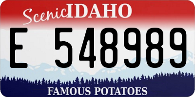 ID license plate E548989