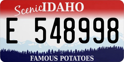 ID license plate E548998