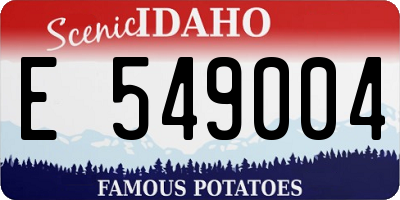 ID license plate E549004