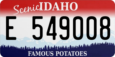 ID license plate E549008