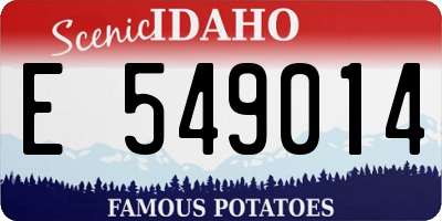 ID license plate E549014