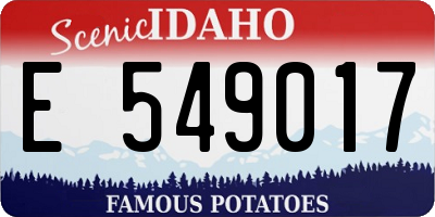 ID license plate E549017