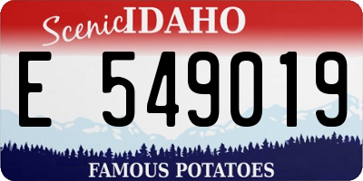 ID license plate E549019