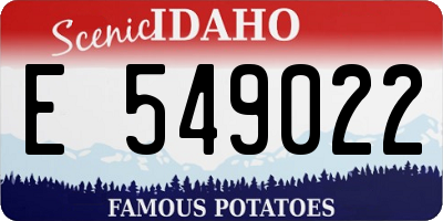 ID license plate E549022