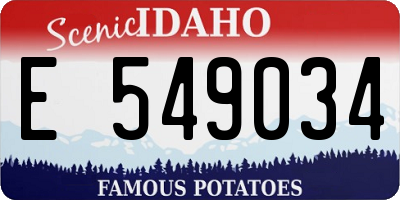 ID license plate E549034