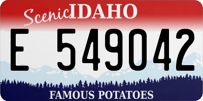 ID license plate E549042