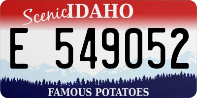 ID license plate E549052