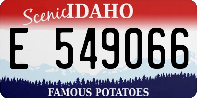 ID license plate E549066