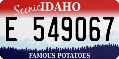 ID license plate E549067