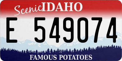 ID license plate E549074